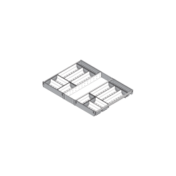 ORGA-LINE Set de casete (cu ocupare completă), pentru TANDEMBOX Sertar, NL=550 mm, KB=800 mm, inox-periat/gri închis