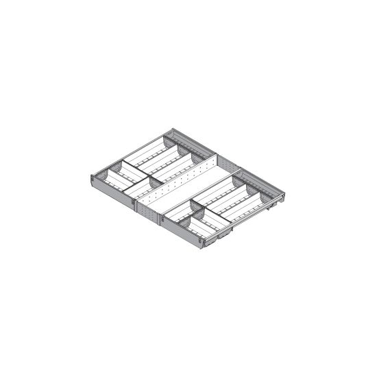 ORGA-LINE Set de casete (cu ocupare completă), pentru TANDEMBOX Sertar, NL=550 mm, KB=800 mm, inox-periat/gri închis