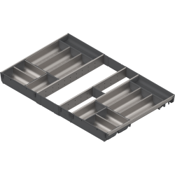 ORGA-LINE Set de casete (cu ocupare completă), pentru TANDEMBOX Sertar, NL=550 mm, KB=900 mm, inox-periat/gri închis