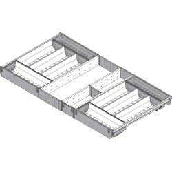 ORGA-LINE Set de casete (cu ocupare completă), pentru TANDEMBOX Sertar, NL=450 mm, KB=900 mm, inox-periat/gri închis