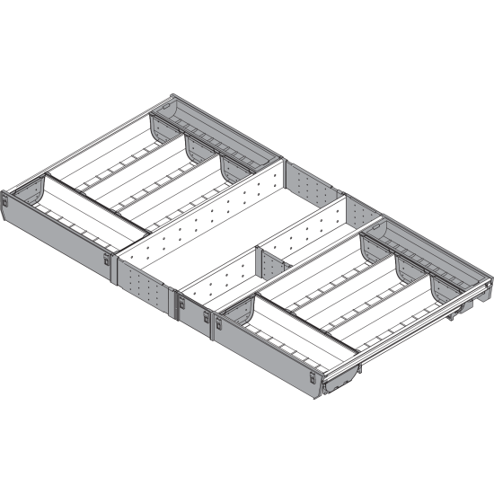 ORGA-LINE Set de casete (cu ocupare completă), pentru TANDEMBOX Sertar, NL=450 mm, KB=900 mm, inox-periat/gri închis