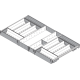 ORGA-LINE Set de casete (cu ocupare completă), pentru TANDEMBOX Sertar, NL=450 mm, KB=900 mm, inox-periat/gri închis