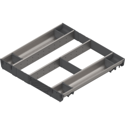 ORGA-LINE Set combinat (cu ocupare completă), pentru TANDEMBOX Sertar, NL=550 mm, KB=600 mm, inox-periat/gri închis