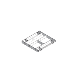 ORGA-LINE Set combinat (cu ocupare completă), pentru TANDEMBOX Sertar, NL=550 mm, KB=600 mm, inox-periat/gri închis