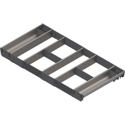 ORGA-LINE Set combinat (cu ocupare completă), pentru TANDEMBOX Sertar, NL=450 mm, KB=900 mm, inox-periat/gri închis