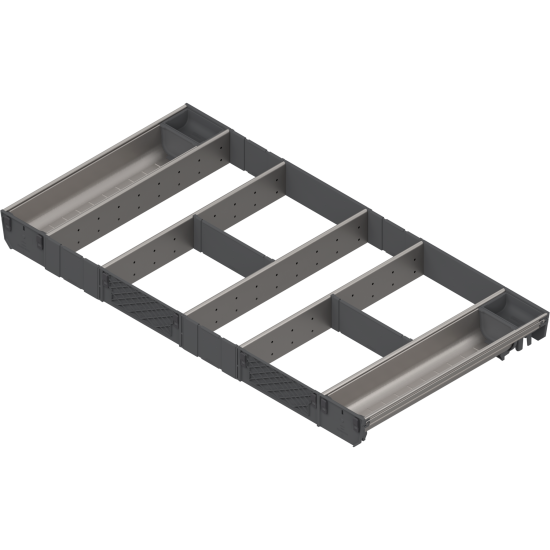ORGA-LINE Set combinat (cu ocupare completă), pentru TANDEMBOX Sertar, NL=450 mm, KB=900 mm, inox-periat/gri închis
