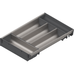 ORGA-LINE Set de casete (cu ocupare parţială), pentru TANDEMBOX Sertar, NL=450 mm, KB=800 mm, Lăţime=280 mm, inox-periat/gri închis