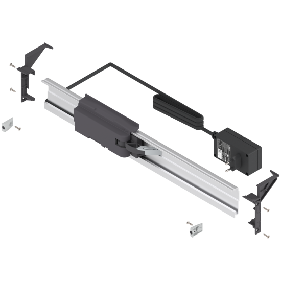 SERVO-DRIVE uno pentru soluţii pentru gunoi cu găleţi suspendate, Piercing (vârfuri metalice), R7037 gri închis