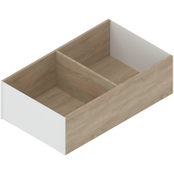 AMBIA-LINE Ramă, pentru LEGRABOX/MERIVOBOX Extragere cu front înalt, Design de lemn, de la NL=400 mm, Lăţime=218 mm, Stejar Bard./alb-mătase