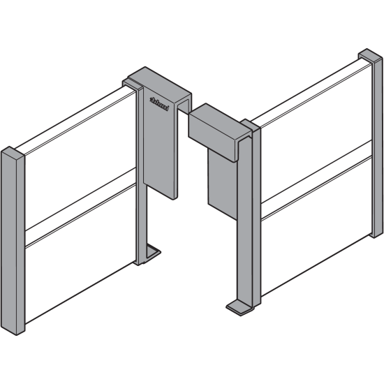 ORGA-LINE Separator longitudinal, TANDEMBOX Extragere cu front înalt, R9006 gri-al/gri-alb