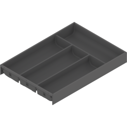 AMBIA-LINE Organizator pt tacâmuri, pentru LEGRABOX/MERIVOBOX Sertar, Plastic/oţel, 4 Compartimente pt tacâmuri, NL=450 mm, Lăţime=300 mm, gri-orion mat