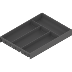 AMBIA-LINE Organizator pt tacâmuri, pentru LEGRABOX/MERIVOBOX Sertar, Plastic/oţel, 4 Compartimente pt tacâmuri, NL=450 mm, Lăţime=300 mm, gri-orion mat