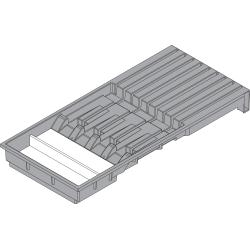 AMBIA-LINE Suport de cuţite, pentru 4 cuţite mari şi 5 cuţite mici, Lăţime=186 mm, pentru LEGRABOX/MERIVOBOX, gri-orion mat
