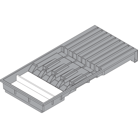 AMBIA-LINE Suport de cuţite, pentru 4 cuţite mari şi 5 cuţite mici, Lăţime=186 mm, pentru LEGRABOX/MERIVOBOX, gri-orion mat