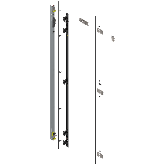 Uşă dublă, Suport balama set, pentru Înălţime pocket 2857–2999 mm, stânga, zincat
