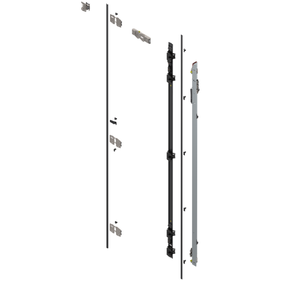 Uşă dublă, Suport balama set, pentru Înălţime pocket 2407–2556 mm, dreapta, zincat