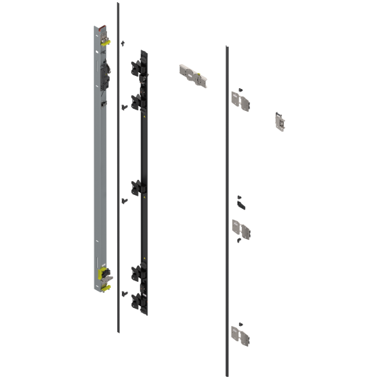 Uşă dublă, Suport balama set, pentru Înălţime pocket 1957–2106 mm, stânga, zincat