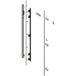 Uşă dublă, Suport balama set, pentru Înălţime pocket 2257–2406 mm, stânga, zincat