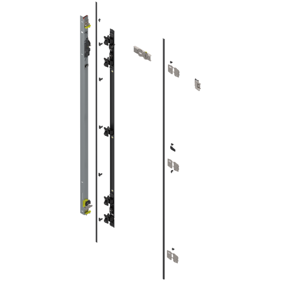 Uşă dublă, Suport balama set, pentru Înălţime pocket 2257–2406 mm, stânga, zincat