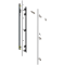 Uşă dublă, Suport balama set, pentru Înălţime pocket 2257–2406 mm, stânga, zincat