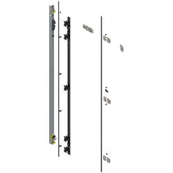 Uşă dublă, Suport balama set, pentru Înălţime pocket 2707–2856 mm, stânga, zincat