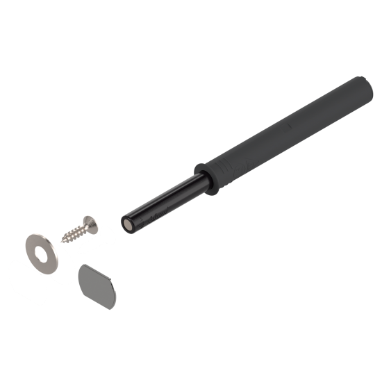 Unitate TIP-ON pentru uşi (set), Versiune lungă, cu magnet, negru-carbon