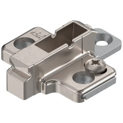 CLIP Plăcuţă de montaj, în cruce, 6 mm, Zinc, Euro-şuruburi, reglaj pe înălţime: Din 2 piese, nichelat