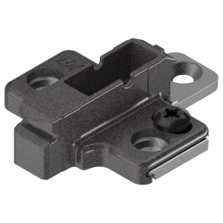 CLIP Plăcuţă de montaj, în cruce, 6 mm, Zinc, Euro-şuruburi, reglaj pe înălţime: Din 2 piese, negru onix