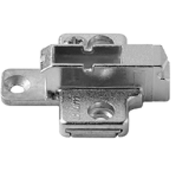 CLIP Plăcuţă de montaj, în cruce, 6 mm, Zinc, Euro-şuruburi, reglaj pe înălţime: Din 2 piese, negru onix