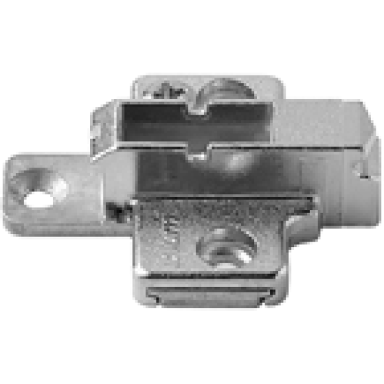 CLIP Plăcuţă de montaj, în cruce, 6 mm, Zinc, Euro-şuruburi, reglaj pe înălţime: Din 2 piese, negru onix