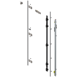 Uşă dublă, Suport balama set, pentru Înălţime pocket 2107–2256 mm, dreapta, zincat