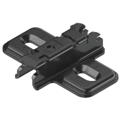 CLIP Plăcuţă de montaj, în cruce, 3 mm, oţel, destinat înșurubării pentru șuruburi pentru lemn, reglaj pe înălţime: Gaură alungită, negru onix