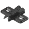 CLIP Plăcuţă de montaj, în cruce, 3 mm, oţel, destinat înșurubării pentru șuruburi pentru lemn, reglaj pe înălţime: Gaură alungită, negru onix