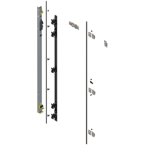 Uşă dublă, Suport balama set, pentru Înălţime pocket 2107–2256 mm, stânga, zincat