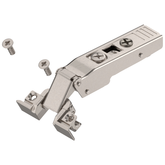CLIP top Balama pentru ramă de aluminiu 120°, Uşă aplicată, fără arc, Oală: şuruburi, nichelat