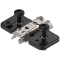 CLIP Plăcuţă de montaj, în cruce, 0 mm, oţel, EXPANDO (şuruburi speciale cu dibluri crestate, premontate), reglaj pe înălţime: Excentric, negru onix