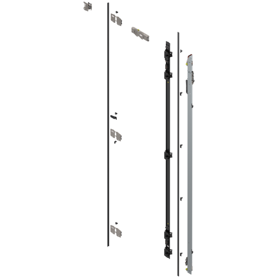 Uşă dublă, Suport balama set, pentru Înălţime pocket 2557–2706 mm, dreapta, zincat