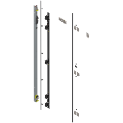 Uşă dublă, Suport balama set, pentru Înălţime pocket 2407–2556 mm, stânga, zincat