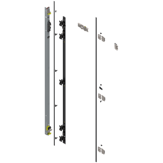 Uşă dublă, Suport balama set, pentru Înălţime pocket 2407–2556 mm, stânga, zincat