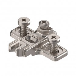 Plăcuță montaj balama, Modul, cruce, 3mm, euroșuruburi premontate, Blum