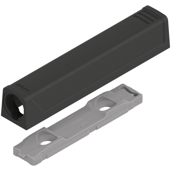 Plăcuţă de adaptare TIP-ON pentru uşi, Versiune lungă, dreaptă, Şuruburi, negru-carbon
