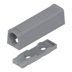 Plăcuţă de adaptare TIP-ON pentru uşi, Versiune scurtă, dreaptă, Şuruburi, R7036 gri platină