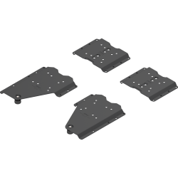 Conector tip pocket set, pentru aplicaţie cu plintă, pentru Grosime laterală pocket 18 până la 19 mm, Oţel, de prins cu şurub, negru