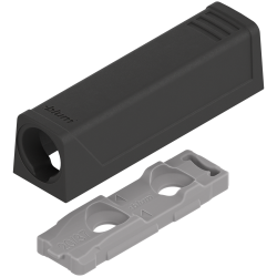 Plăcuţă de adaptare TIP-ON pentru uşi, Versiune scurtă, dreaptă, Şuruburi, negru-carbon
