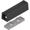 Plăcuţă de adaptare TIP-ON pentru uşi, Versiune scurtă, dreaptă, Şuruburi, negru-carbon