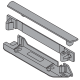 Suport profil portant SERVO-DRIVE vertical, jos/spate + capac de acoperire, R7037 gri închis
