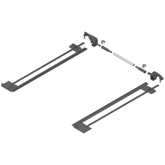 TANDEM Mecanism de stabilizare laterală, NL=410 mm, KB=1400 mm, Extensie totală, pentru debitat, R7037 gri închis