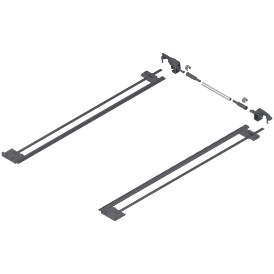 TANDEM Mecanism de stabilizare laterală, NL=600 mm, KB=1400 mm, Extensie totală, pentru debitat, R7037 gri închis