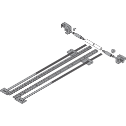 TANDEM Mecanism de stabilizare laterală, NL=600 mm, KB=1400 mm, Extensie totală, pentru debitat, R7037 gri închis
