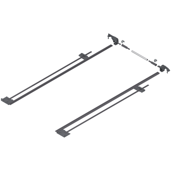 TANDEM Mecanism de stabilizare laterală, NL=750 mm, KB=1400 mm, Extensie totală, pentru debitat, R7037 gri închis